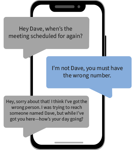 Illustrated example of a mobile scam