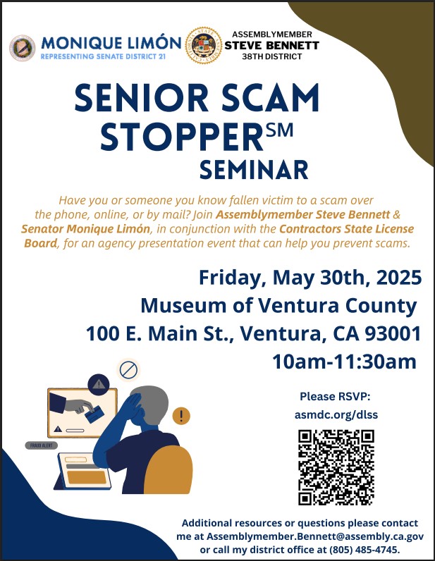 Senior Scam Stopper promotional flyer 5/30/2025