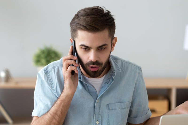 A man is calling to complain.