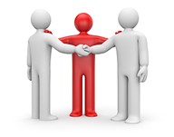 PeopleConnect Three people connected with arms