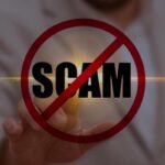 Businessman touching a glowing 