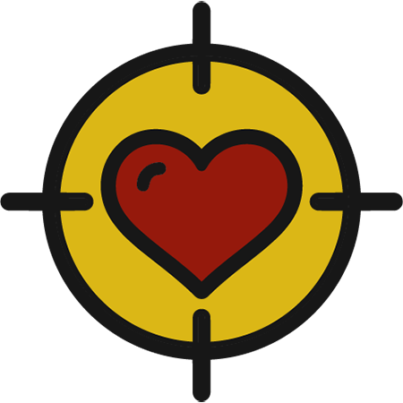 Heart in crosshairs icon