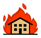 fire around a house