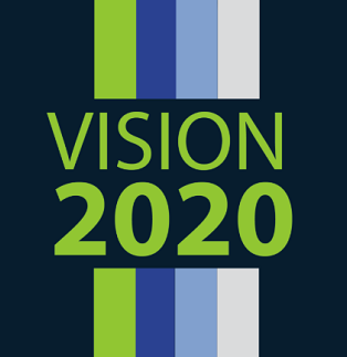 Picture of vertical lines and Vision 2020 words