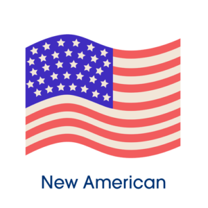 A US national flag with word New American