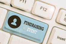 A fundraising key on keyboard