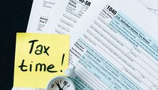 Tax time label on a form