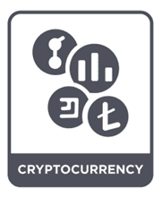 Crypto logos on a cellphone