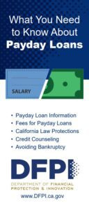 DFPI What You Need to Know About Payday Loans brochure